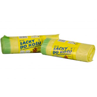 Sáčky do koše 50x60cm/30 lt.,&shy; zatahovací,&shy; žluté,&shy; návin 15 ks