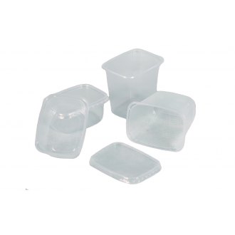 Víčko hranaté universální k vaničkám VA25 i VA50,&shy; plastové transparentní,&shy; 1000 ks karton