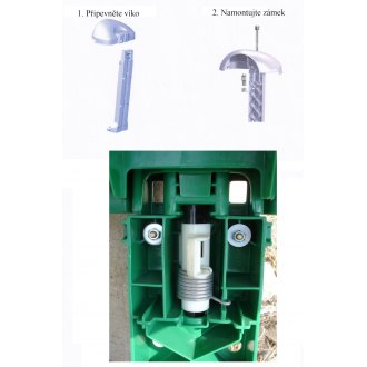 Venkovní odpadový koš DINOVA,&shy; zelený,&shy; 50l,&shy; plastový