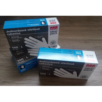 Ideal Pack,&shy; rukavice nitrilové L,&shy; v krabičkách po 100 ks