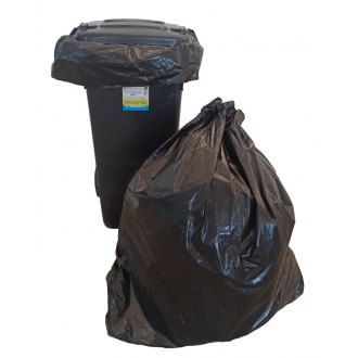 Pytle do popelnice 100x120cm/50,&shy; extra velký 240lt.,&shy; černé - slabší