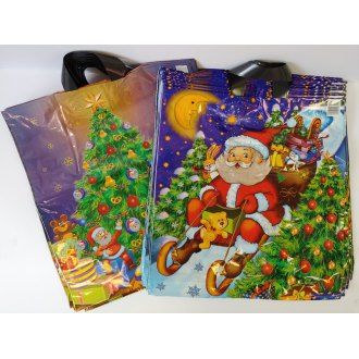 Taška odnosná s ušima PE - motiv vánoce,&shy; 25 ks