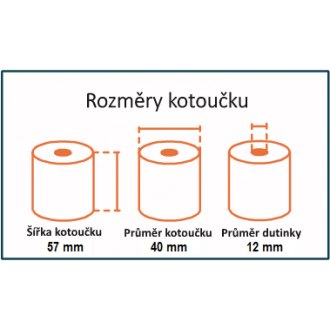 Pokladní termo kotoučky 57/40mm,&shy; cca 17 bm,&shy; 10 roliček