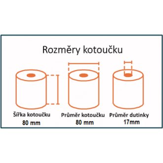 Pokladní termo kotoučky 80/80mm,&shy; cca 79 bm,&shy; 10 roliček