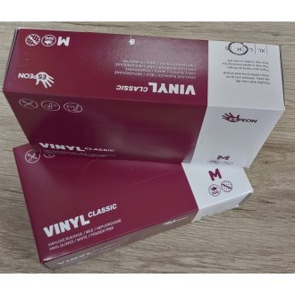 Vinyl Classic,&shy; rukavice vinylové M,&shy; v krabičkách po 100 ks