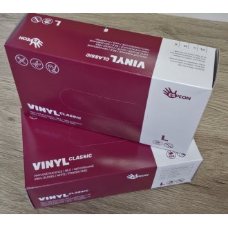 Vinyl Classic,&shy; rukavice vinylové L,&shy; v krabičkách po 100 ks