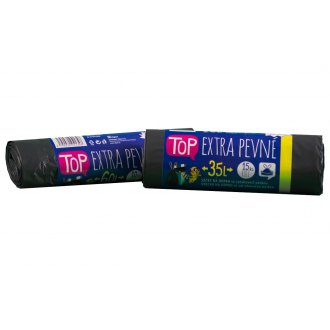 Sáčky do koše 60x72cm/60 lt.,&shy; extra pevné,&shy; zatahovací,&shy; černé,&shy; návin 10 ks