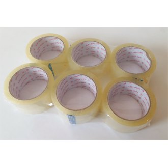 Solvent lepící páska,&shy; transparentní,&shy; 50 mm x 66 m,&shy; 6 rolí